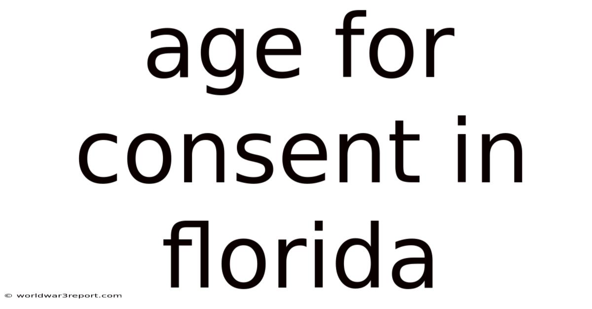 Age For Consent In Florida
