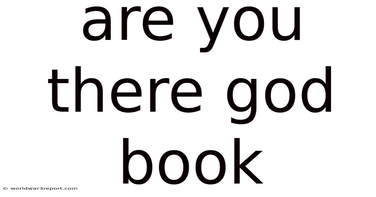 Are You There God Book