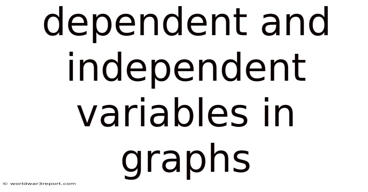 Dependent And Independent Variables In Graphs