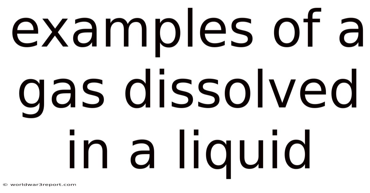 Examples Of A Gas Dissolved In A Liquid