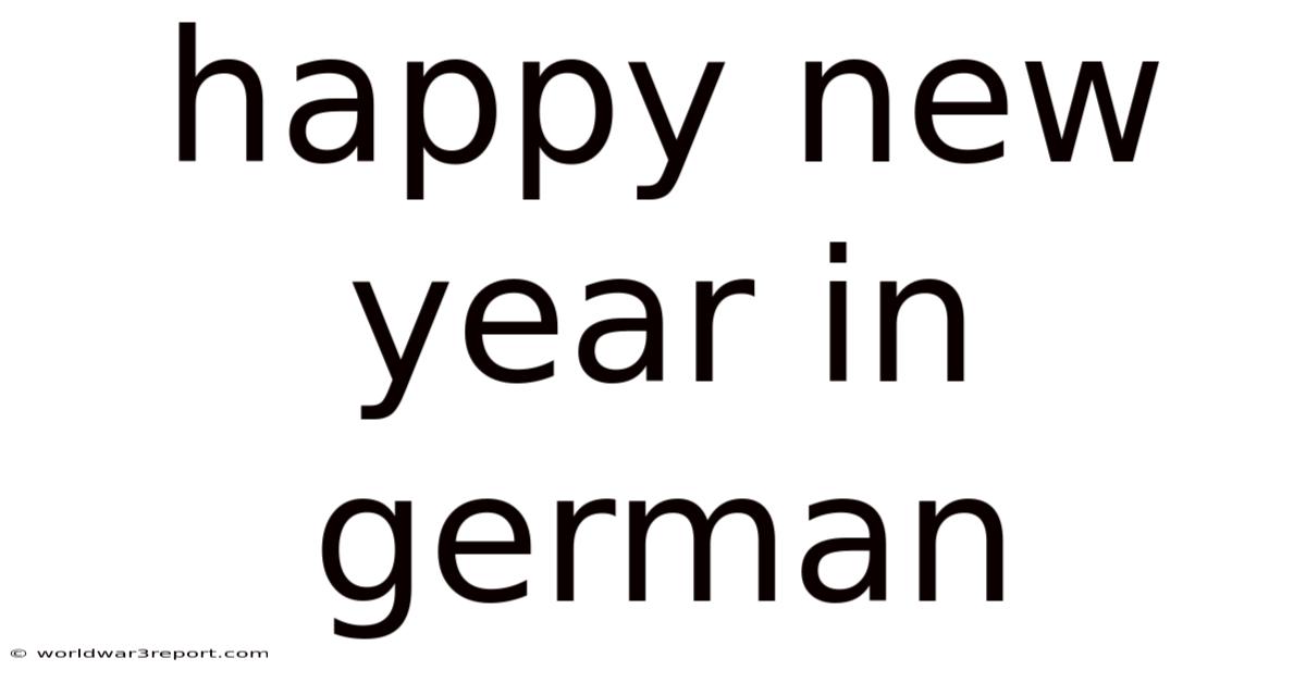 Happy New Year In German