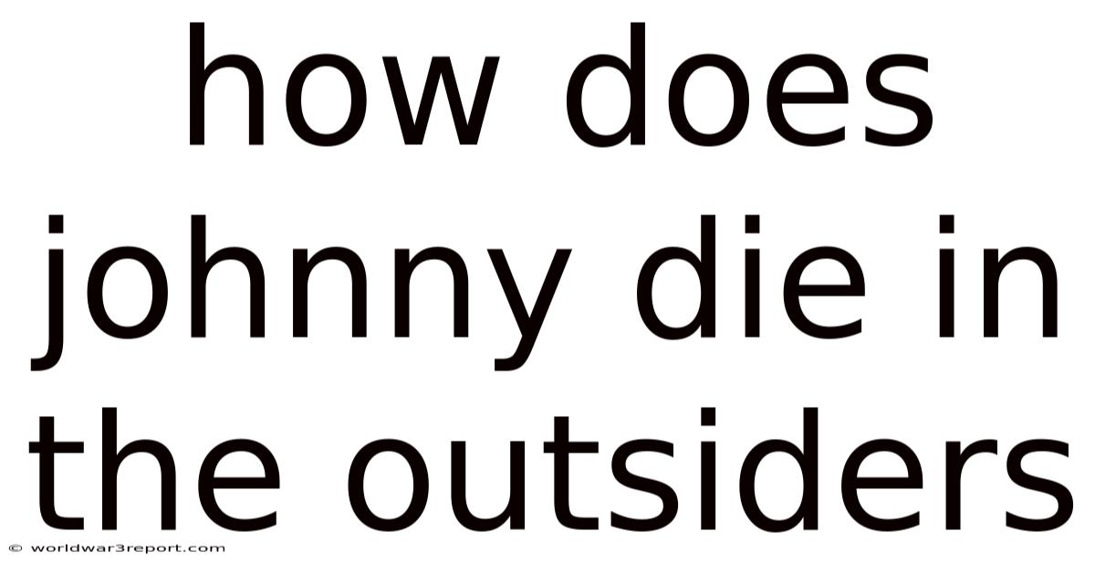 How Does Johnny Die In The Outsiders