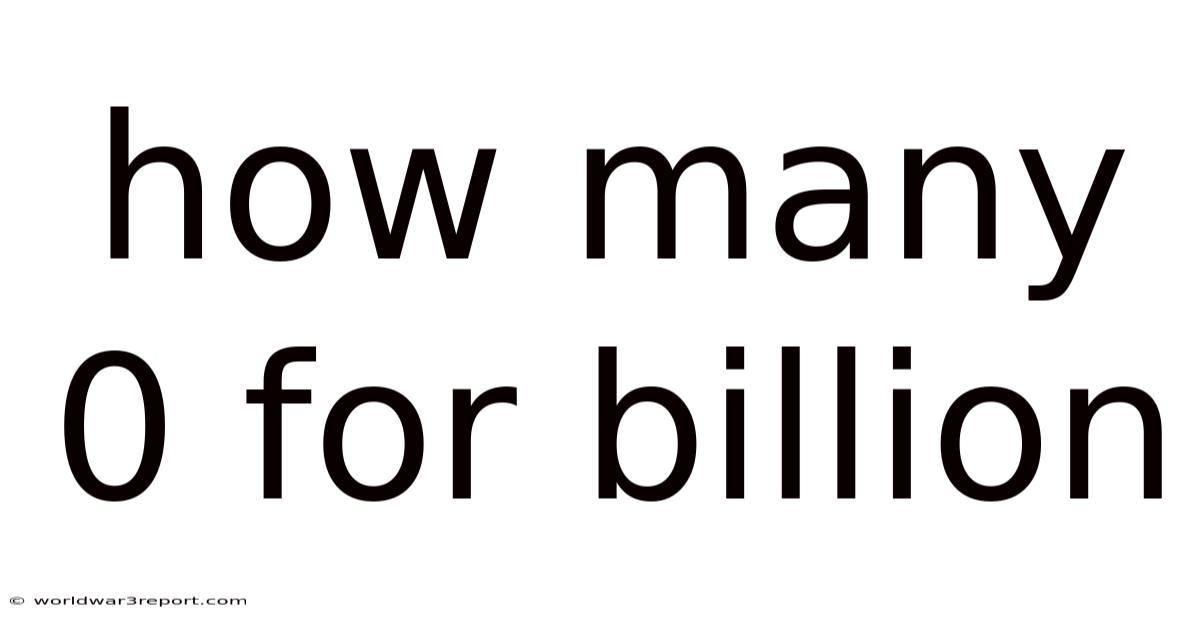 How Many 0 For Billion