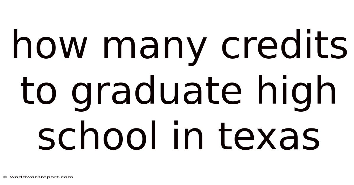 How Many Credits To Graduate High School In Texas