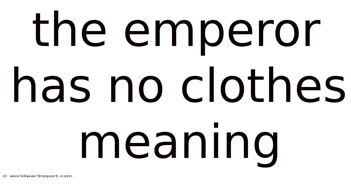 The Emperor Has No Clothes Meaning