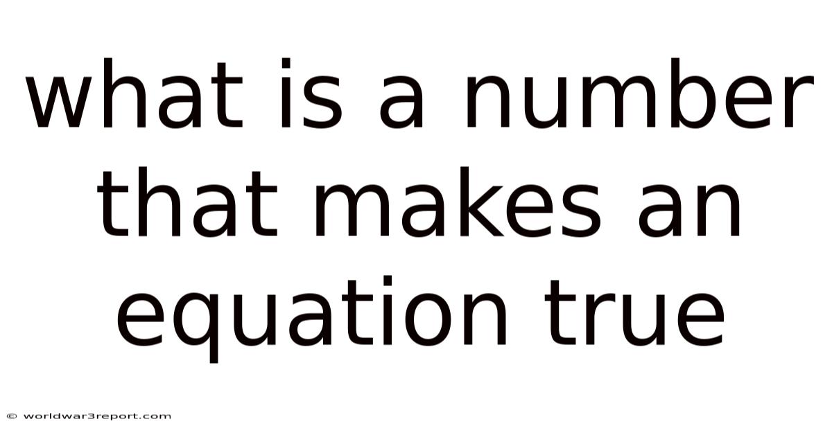 What Is A Number That Makes An Equation True