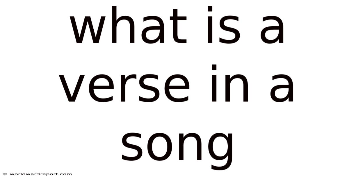 What Is A Verse In A Song
